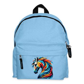 Pferd - Kinder Rucksack - Hellblau - Vorne