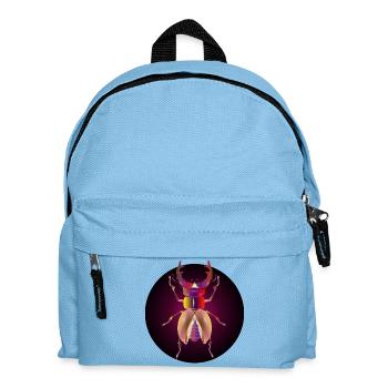 leuchtender Hirschkäfer in rötlichen Farben - Kinder Rucksack - Hellblau - Vorne