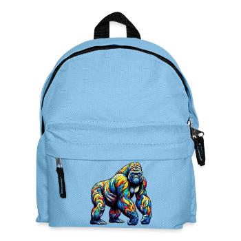 Gorilla - Kinder Rucksack - Hellblau - Vorne