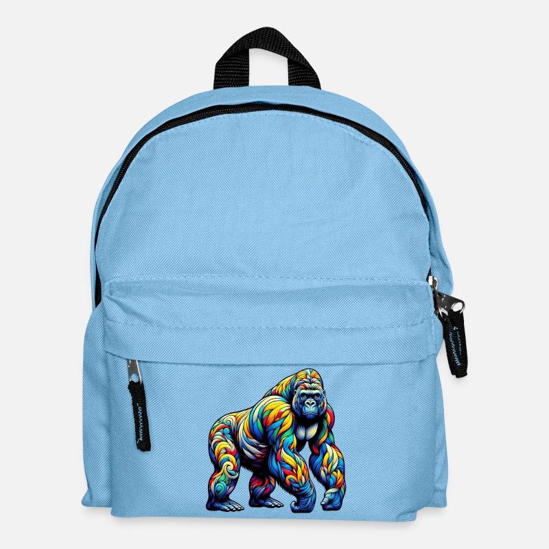 Gorilla - Kinder Rucksack - Hellblau