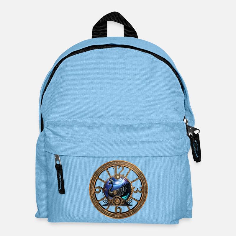 Schwarzer Steampunk-Schwan - Kinder Rucksack - Hellblau