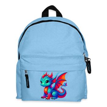 Drache - Kinder Rucksack - Hellblau - Vorne