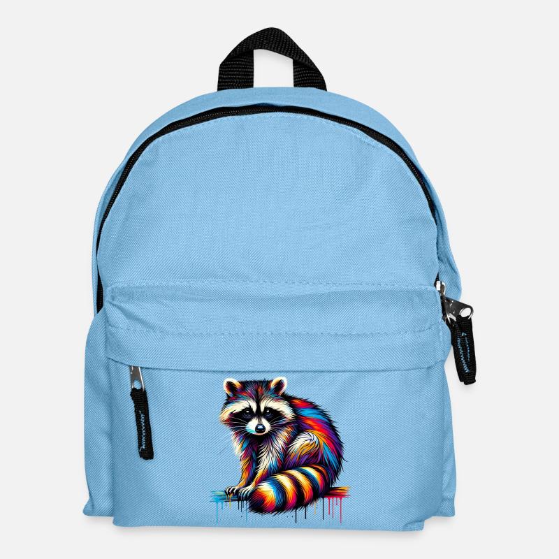 Waschbär - Kinder Rucksack - Hellblau