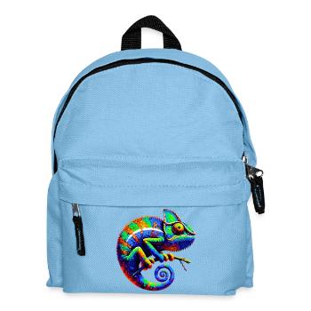 Chamäleon - Kinder Rucksack - Hellblau - Vorne