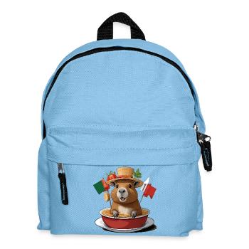 Charmantes Wasserschwein in festlichen Nudeln - Kinder Rucksack - Hellblau - Vorne