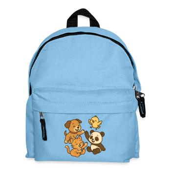 Spielende Tiere - Kinder Rucksack - Hellblau - Vorne