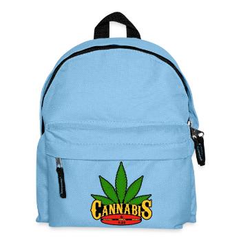 Cannabis Blatt Retro Abzeichen Design - Kinder Rucksack - Hellblau - Vorne