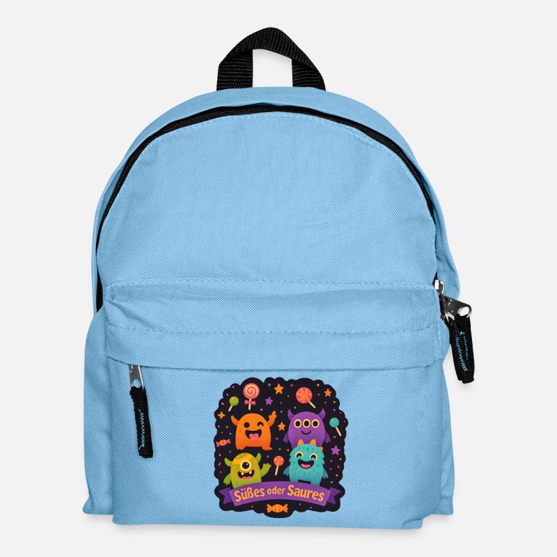 Süßes oder Saures - Monsterparty - Kinder Rucksack - Hellblau