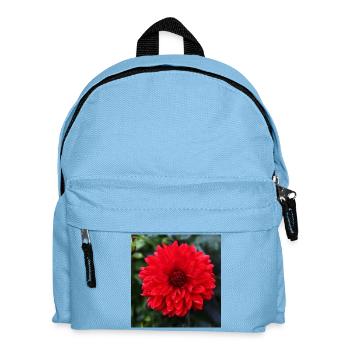 Powerful Red Dahlia Flower - Kids' Backpack - light blue - Front