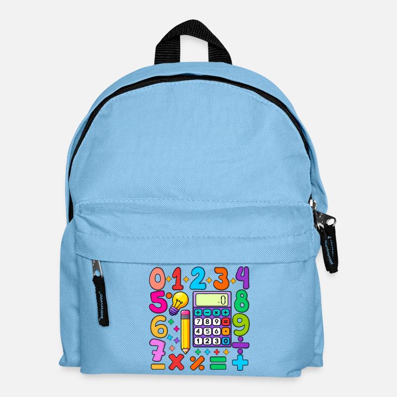 Number Day Maths Colourful Math Educational Design - Kids' Backpack - light blue