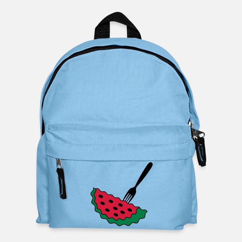 Melon with fork - Kids' Backpack - light blue