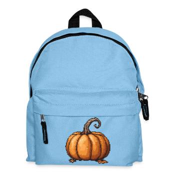 Pixel Kürbis Retro Halloween - Kinder Rucksack - Hellblau - Vorne