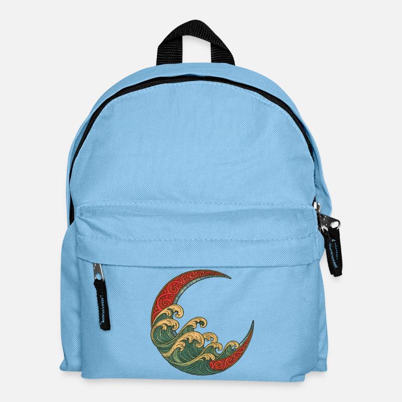 Crescent Wave Mosaic - Kids' Backpack - light blue