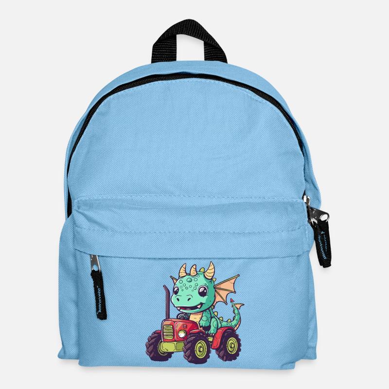 Drache Traktor Farmer - Kinder Rucksack - Hellblau