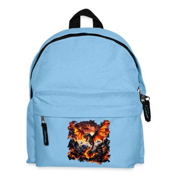 Drache Feuer Gothic Mystik Mythologie Kreatur - Kinder Rucksack - Hellblau - Vorne