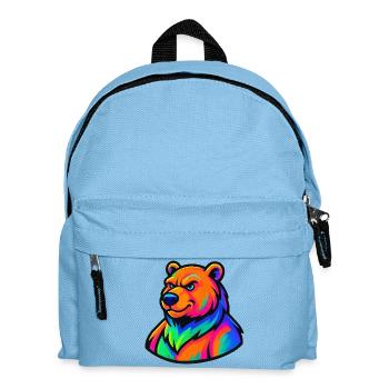 Bear Grizzly Comic - Kids' Backpack - light blue - Front