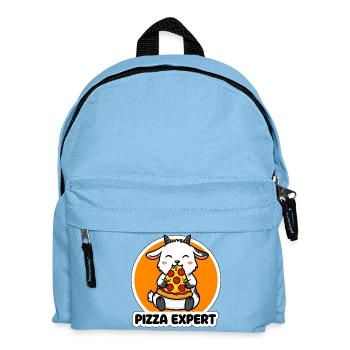 Expert en pizza de chèvre mignonne - Tranche de mangeur d’animaux heureuse - Sac à dos Enfant - bleu clair - Devant