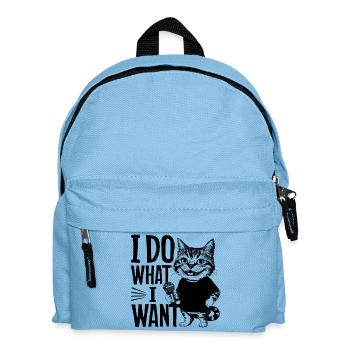 Funny cat Tea I do what I want - Kids' Backpack - light blue - Front