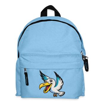 Fröhlicher Pelikan Mascot - Kinder Rucksack - Hellblau - Vorne