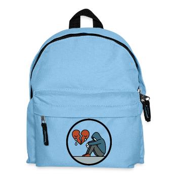Broken Heart and Loneliness Heartbreak Motif - Kids' Backpack - light blue - Front