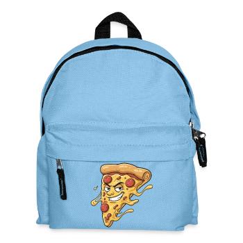 Pizza-Slice mit frechem Grinsen - Kinder Rucksack - Hellblau - Vorne