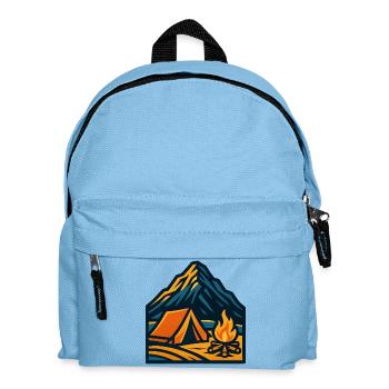 Bergzelt am Lagerfeuer - Kinder Rucksack - Hellblau - Vorne