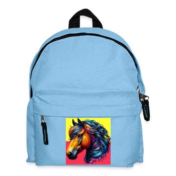 Pferd - Kinder Rucksack - Hellblau - Vorne