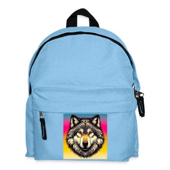 Wolf - Kinder Rucksack - Hellblau - Vorne