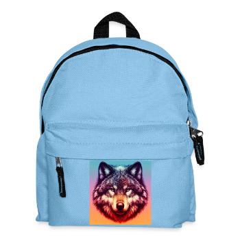 Wolf - Kinder Rucksack - Hellblau - Vorne