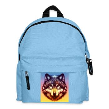 Wolf - Kinder Rucksack - Hellblau - Vorne