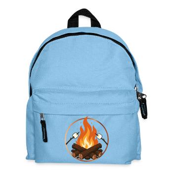 Campfire with Marshmallows Camping Motif - Kids' Backpack - light blue - Front