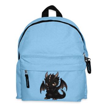Black Dragon Chibi with Wings - Kids' Backpack - light blue - Front