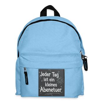 Jeder Tag ist ein kleines Abenteuer - Kinder Rucksack - Hellblau - Vorne