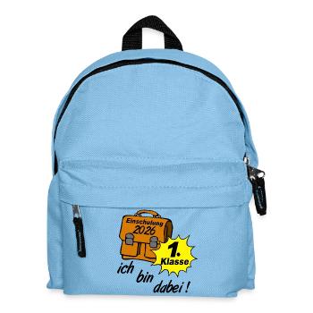 Einschulung 2026 Erste Klasse - Kinder Rucksack - Hellblau - Vorne