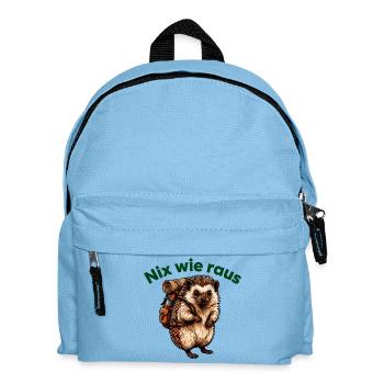 Igel mit Rucksack - Kinder Rucksack - Hellblau - Vorne