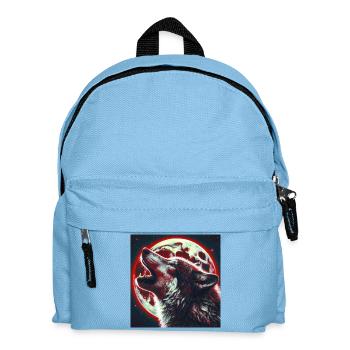 Wolf heult zum Vollmond - Kinder Rucksack - Hellblau - Vorne