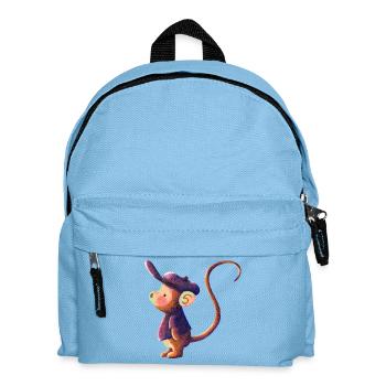 Singe aquarelle avec bonnet - Sac à dos Enfant - bleu clair - Devant