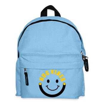 Minimalist Hug Vibes – Typography with Smile Curve - Kids' Backpack - light blue - Front