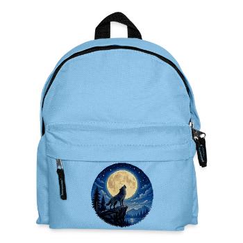 Moonlit Wolf on Cliff - Kids' Backpack - light blue - Front