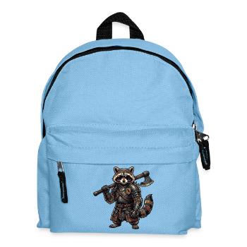 Mittelalter Waschbär - Kinder Rucksack - Hellblau - Vorne