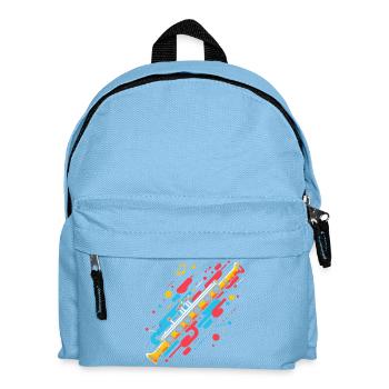 Flöte Farbklecks - Kinder Rucksack - Hellblau - Vorne