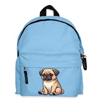 Mops Möpse Mopsbesitzer Mopsliebhaber Mopshalter - Kinder Rucksack - Hellblau - Vorne