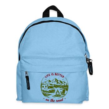 Roadtrip im Freien: Berge und Van - Kinder Rucksack - Hellblau - Vorne