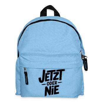 Jetzt oder nie Sprüche Mann Frau Lustig Niemals - Kinder Rucksack - Hellblau - Vorne