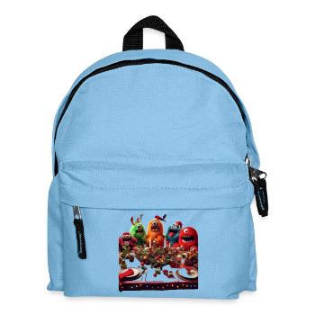 Humorous Monster Christmas Scene - Kids' Backpack - light blue - Front