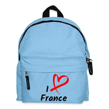 J’aime la France J’aime la France Cadeau de cœur - Sac à dos Enfant - bleu clair - Devant