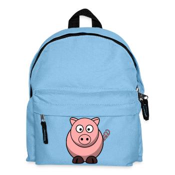 Schweinchen - Kinder Rucksack - Hellblau - Vorne