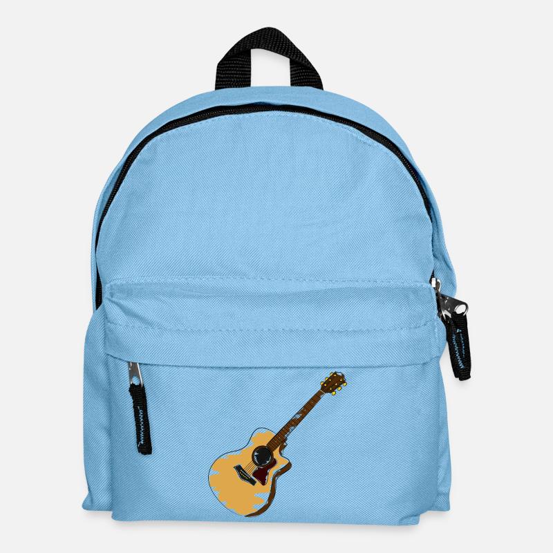 Rustikale Akustik Gitarre Illustration - Kinder Rucksack - Hellblau