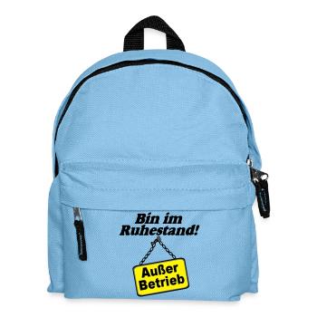 Rente Rentner Rentnerin Bin im Ruhestand(25) - Kinder Rucksack - Hellblau - Vorne