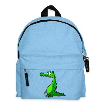 Krokodil in voller Farbe - Kinder Rucksack - Hellblau - Vorne